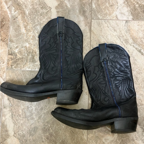 Durango Rodeo Black Leather Cowboy  Boots TR750  Men's Size 8.5D - Picture 1 of 5